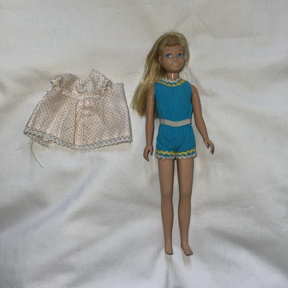 VTG Barbie Platinum Blonde Skipper BEND LEG #1030 1963 Mattel In Rik Rak Rah